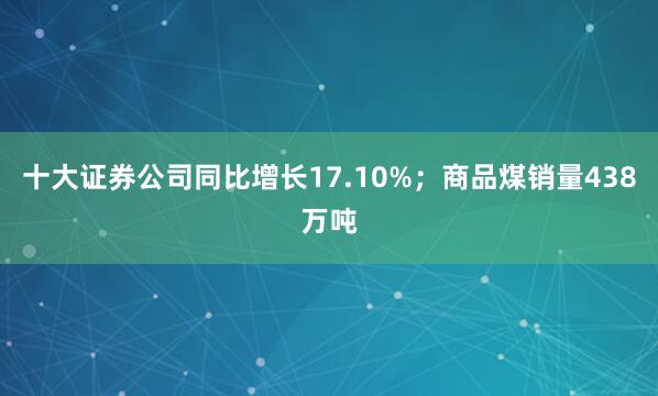 十大证券公司同比增长17.10%；商品煤销量438万吨