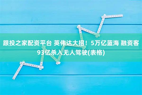 跟投之家配资平台 英伟达大招！5万亿蓝海 融资客93亿杀入无人驾驶(表格)
